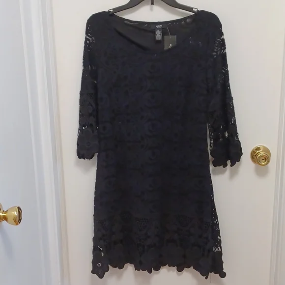 Alfani | Dresses | Alfani Petite Large Black Lace Dress | Poshmark